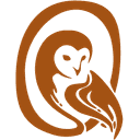 Logo de la marque : chouette perchée dans un cercle